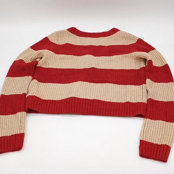 American Eagle Rugby Striped Cardigan Sweater Red XS - Picture 8 of 10